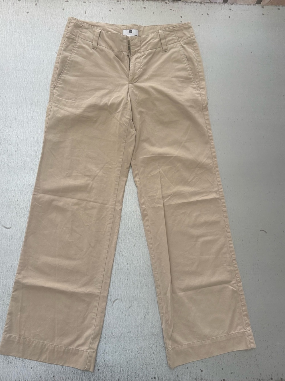 GAP Woman’s Wide-Leg Chinos in Light Khaki
